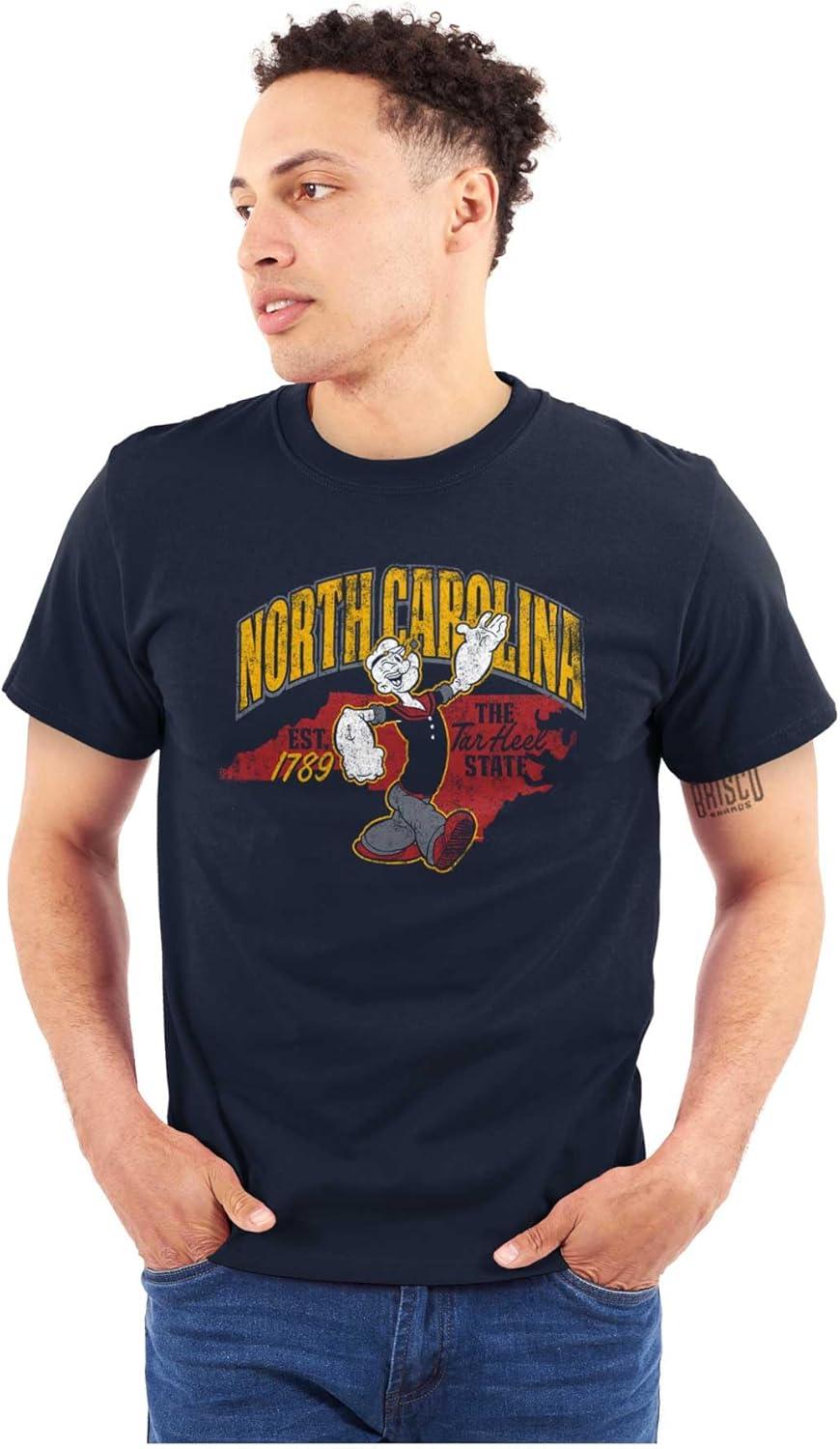 imageBrisco Brands Popeye Cartoon American States Graphic T Shirt Men or WomenNorth Carolina Navy
