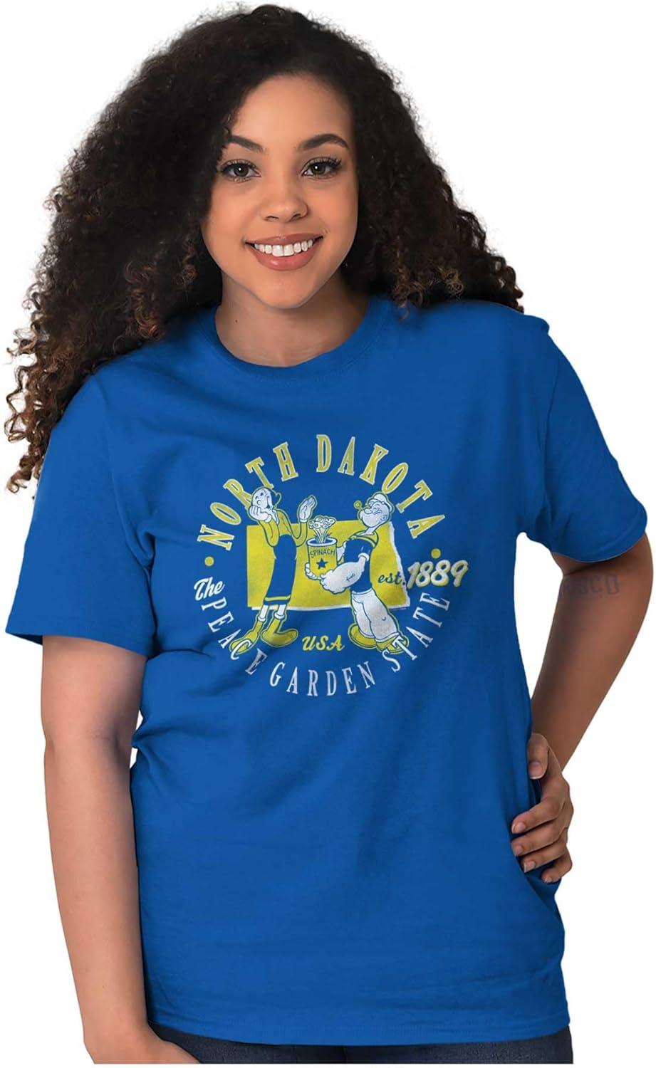 imageBrisco Brands Popeye Cartoon American States Graphic T Shirt Men or WomenNorth Dakota