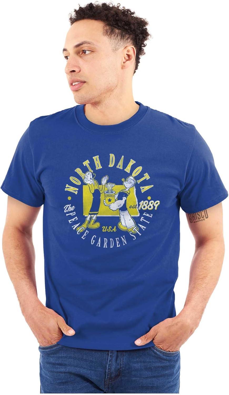 imageBrisco Brands Popeye Cartoon American States Graphic T Shirt Men or WomenNorth Dakota