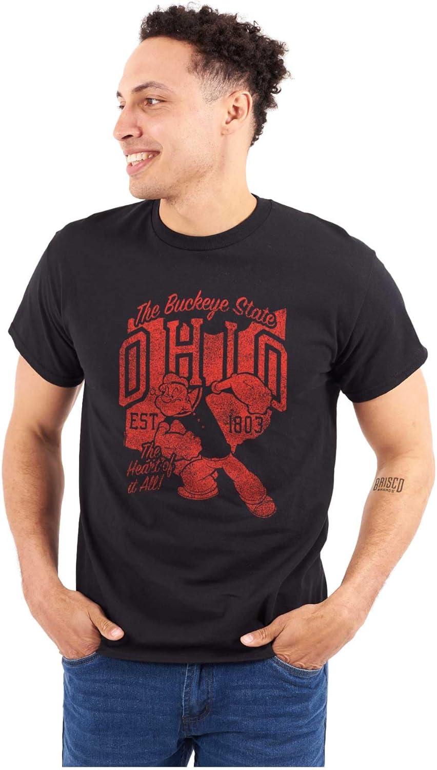 imageBrisco Brands Popeye Cartoon American States Graphic T Shirt Men or WomenOhio Black