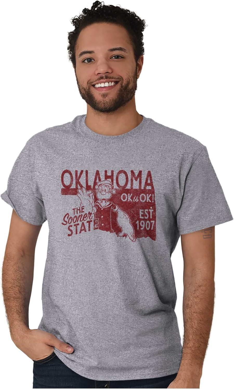 imageBrisco Brands Popeye Cartoon American States Graphic T Shirt Men or WomenOklahoma