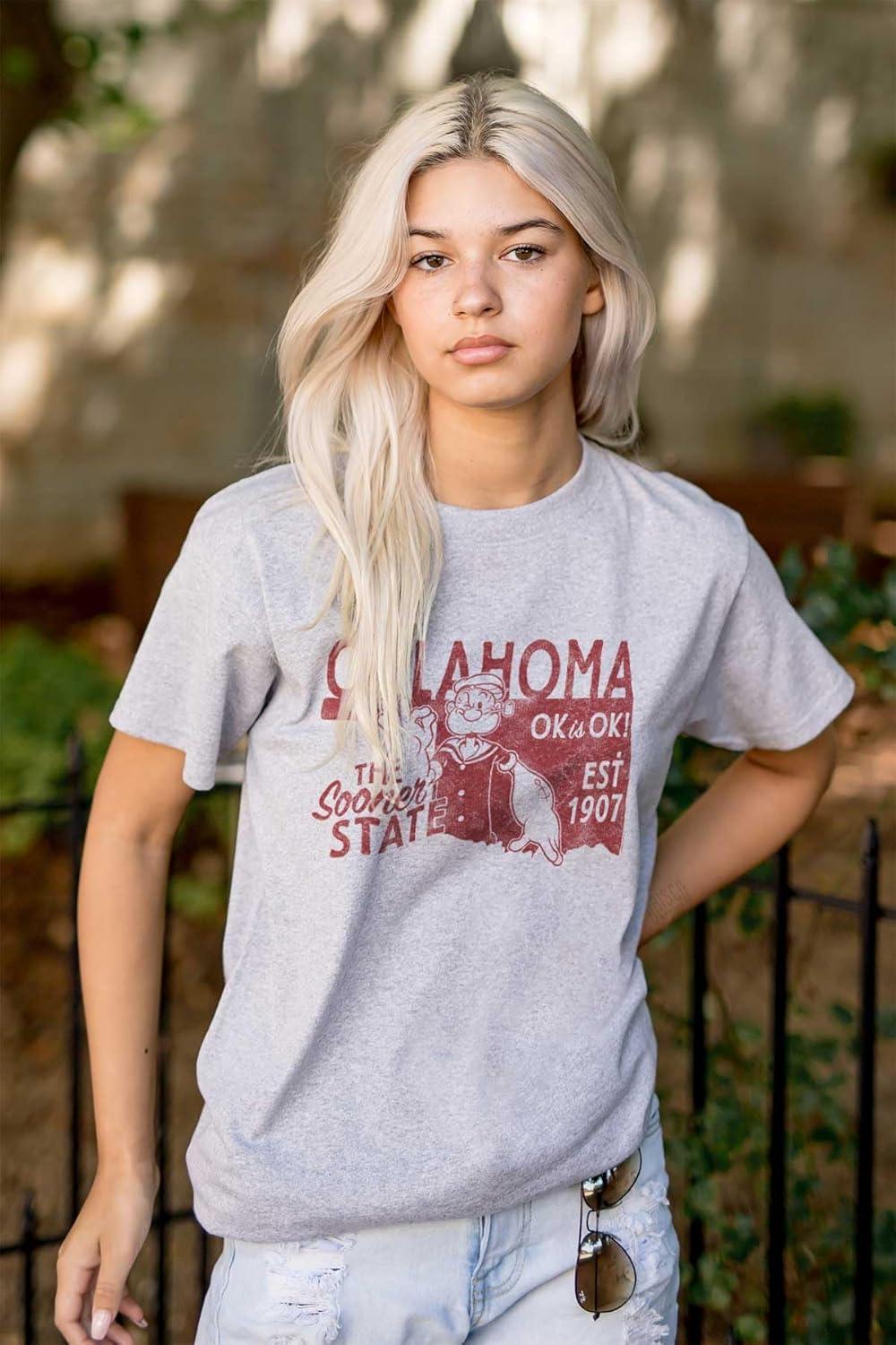 imageBrisco Brands Popeye Cartoon American States Graphic T Shirt Men or WomenOklahoma