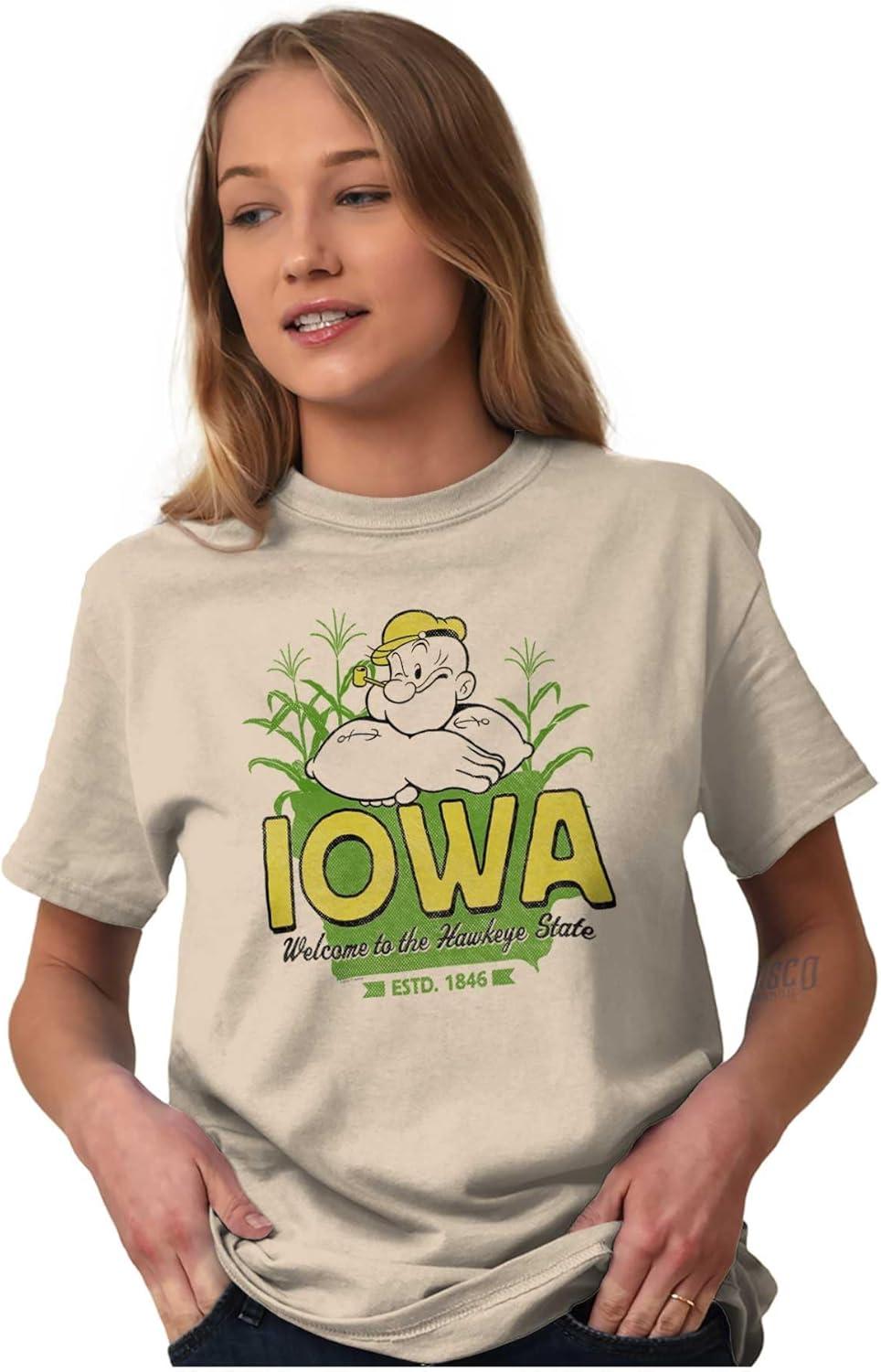 imageBrisco Brands Popeye Cartoon American States Graphic T Shirt Men or WomenSand