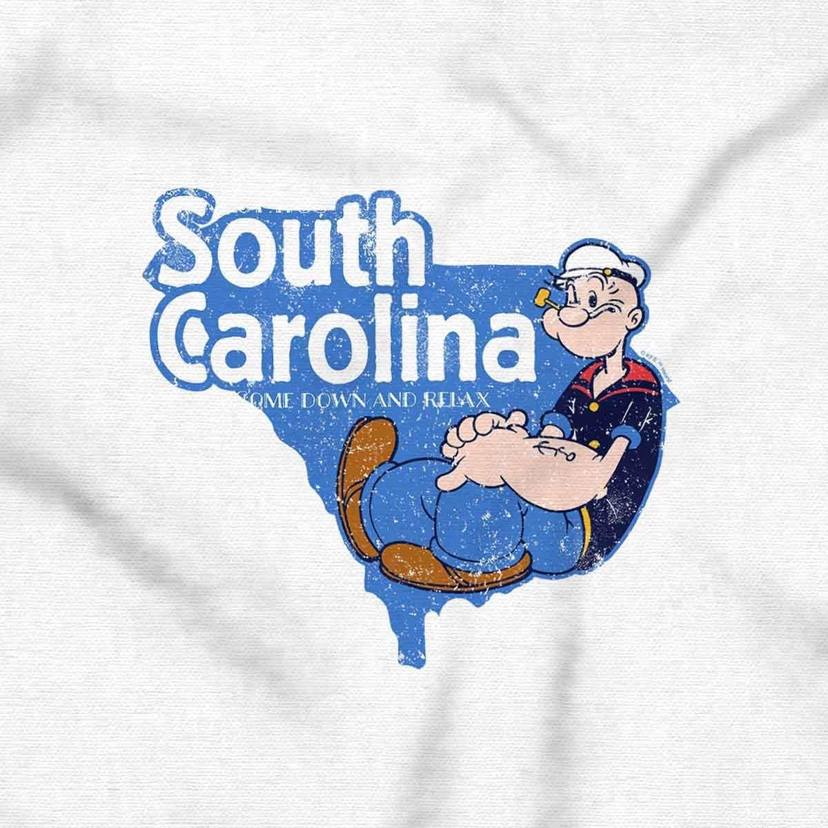 imageBrisco Brands Popeye Cartoon American States Graphic T Shirt Men or WomenSouth Carolina White