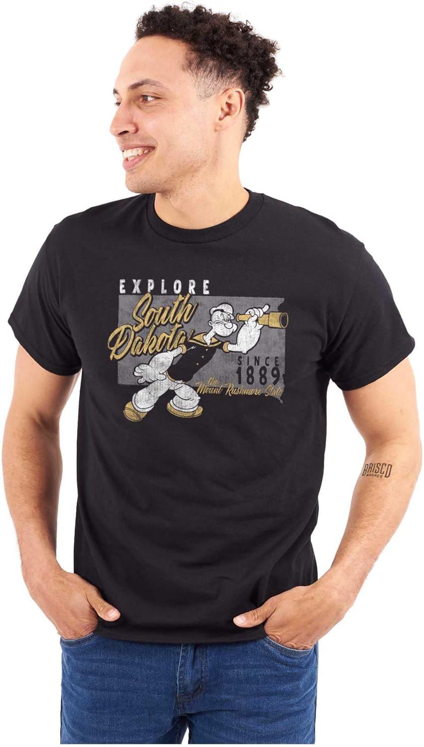 imageBrisco Brands Popeye Cartoon American States Graphic T Shirt Men or WomenSouth Dakota