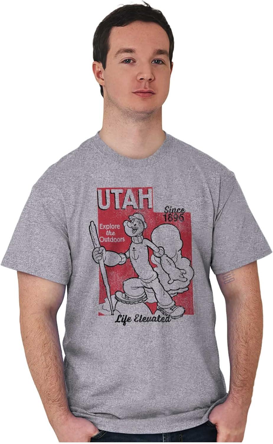 imageBrisco Brands Popeye Cartoon American States Graphic T Shirt Men or WomenUtah