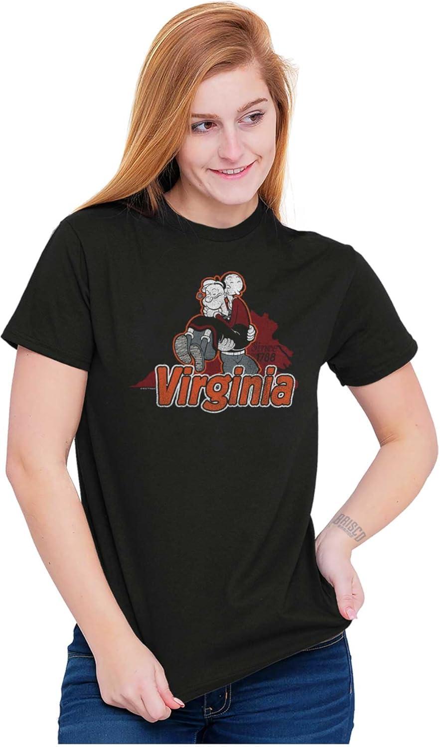 imageBrisco Brands Popeye Cartoon American States Graphic T Shirt Men or WomenVirginia