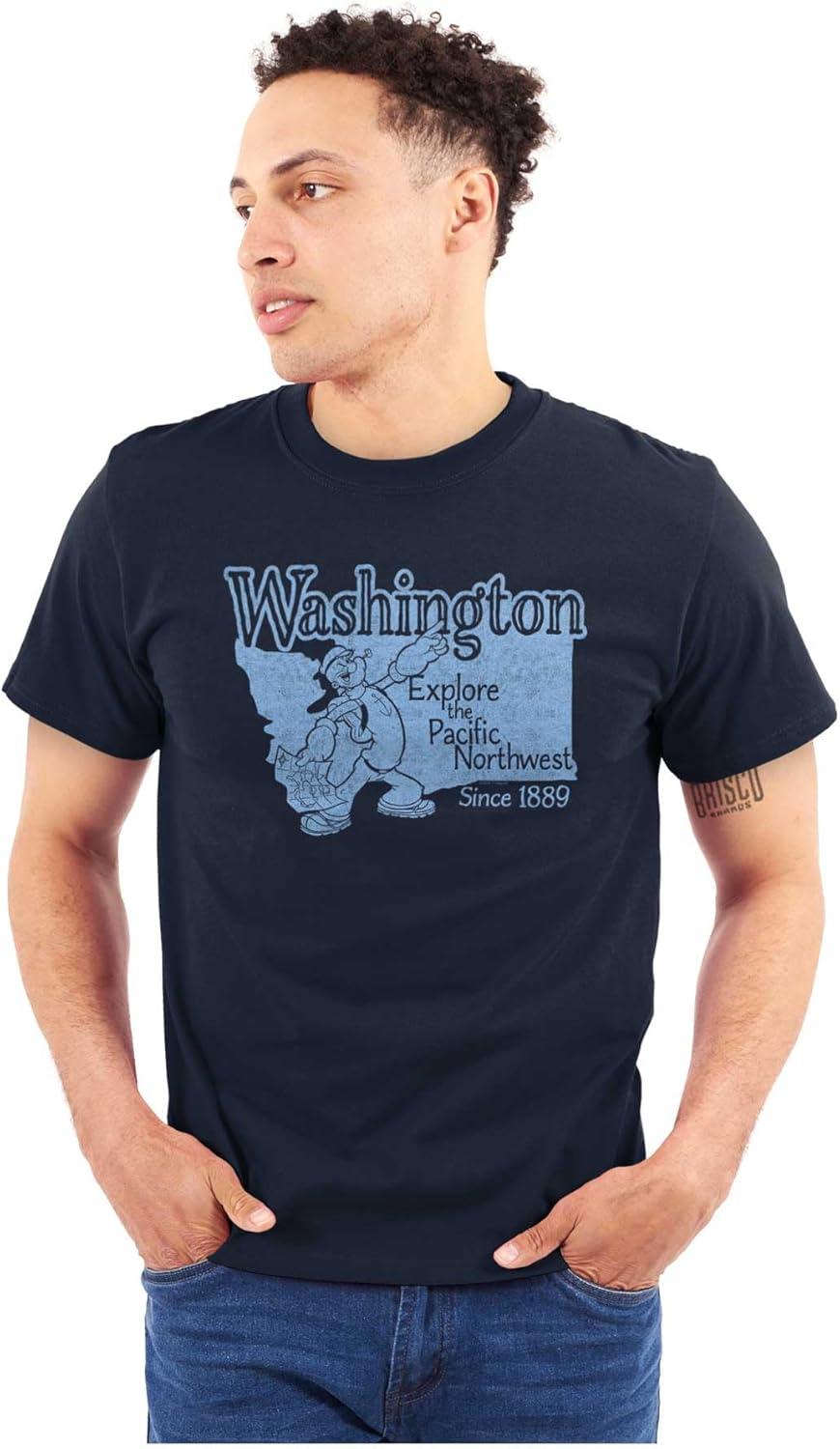 imageBrisco Brands Popeye Cartoon American States Graphic T Shirt Men or WomenWashington