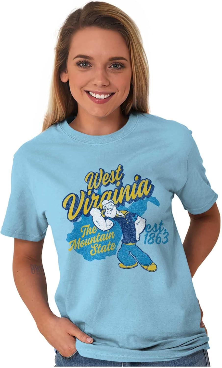 imageBrisco Brands Popeye Cartoon American States Graphic T Shirt Men or WomenWest Virginia