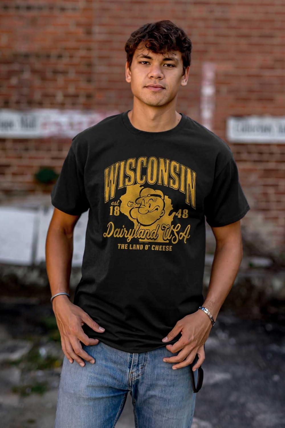 imageBrisco Brands Popeye Cartoon American States Graphic T Shirt Men or WomenWisconsin