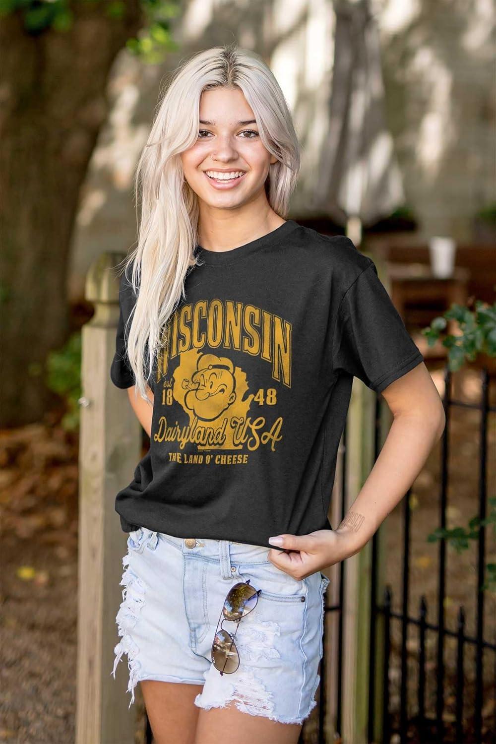 imageBrisco Brands Popeye Cartoon American States Graphic T Shirt Men or WomenWisconsin