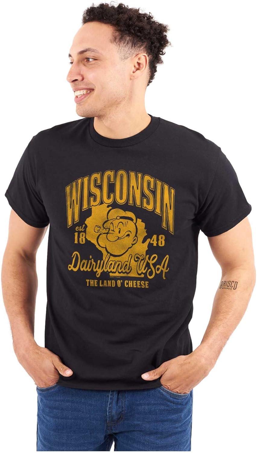 imageBrisco Brands Popeye Cartoon American States Graphic T Shirt Men or WomenWisconsin