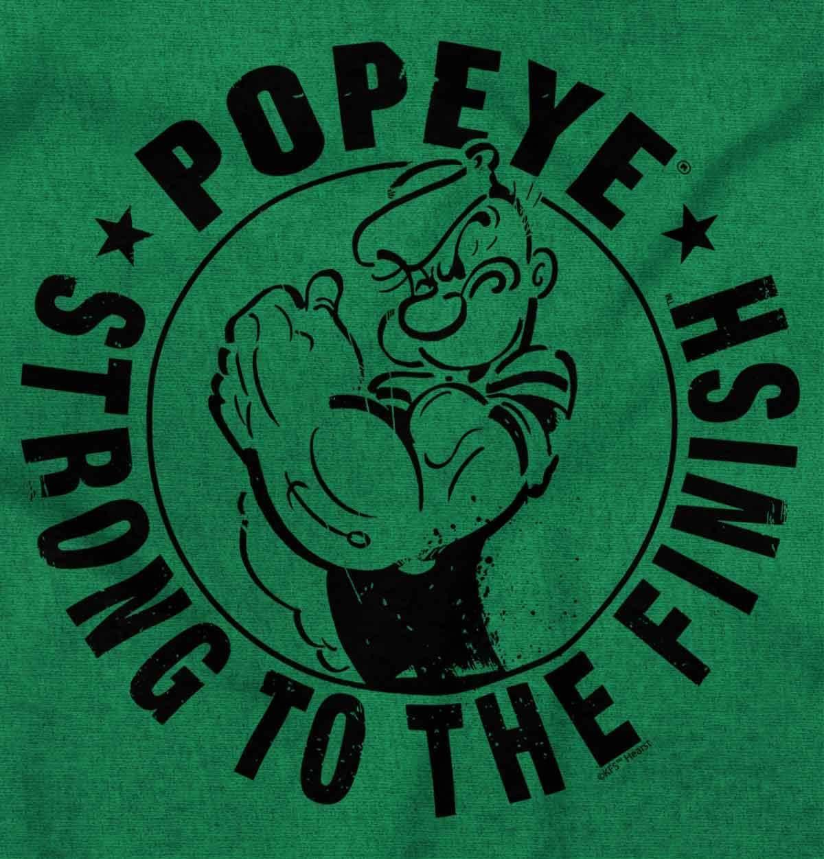 imageBrisco Brands Popeye Strong to The Finish Flexing Graphic T Shirt Men or WomenAntique Irish Green