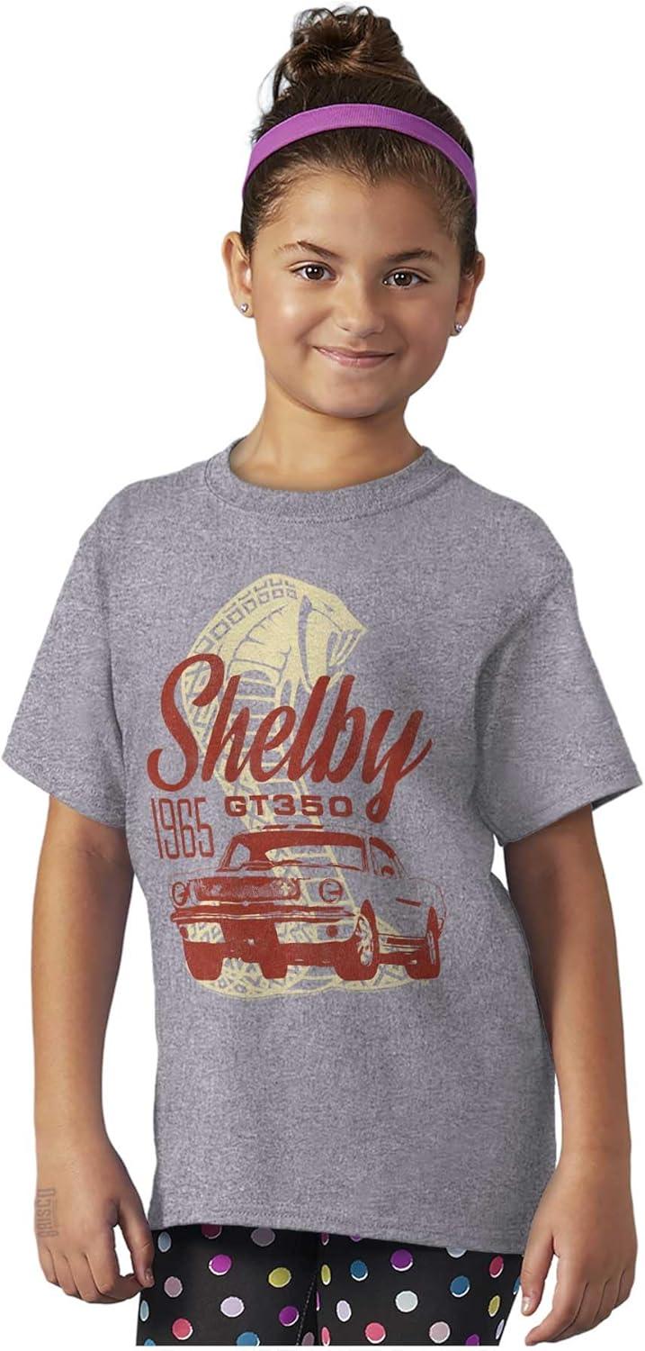 imageBrisco Brands Shelby Motors GT 350 Muscle Car Crewneck T Shirts Boy GirlSport Grey