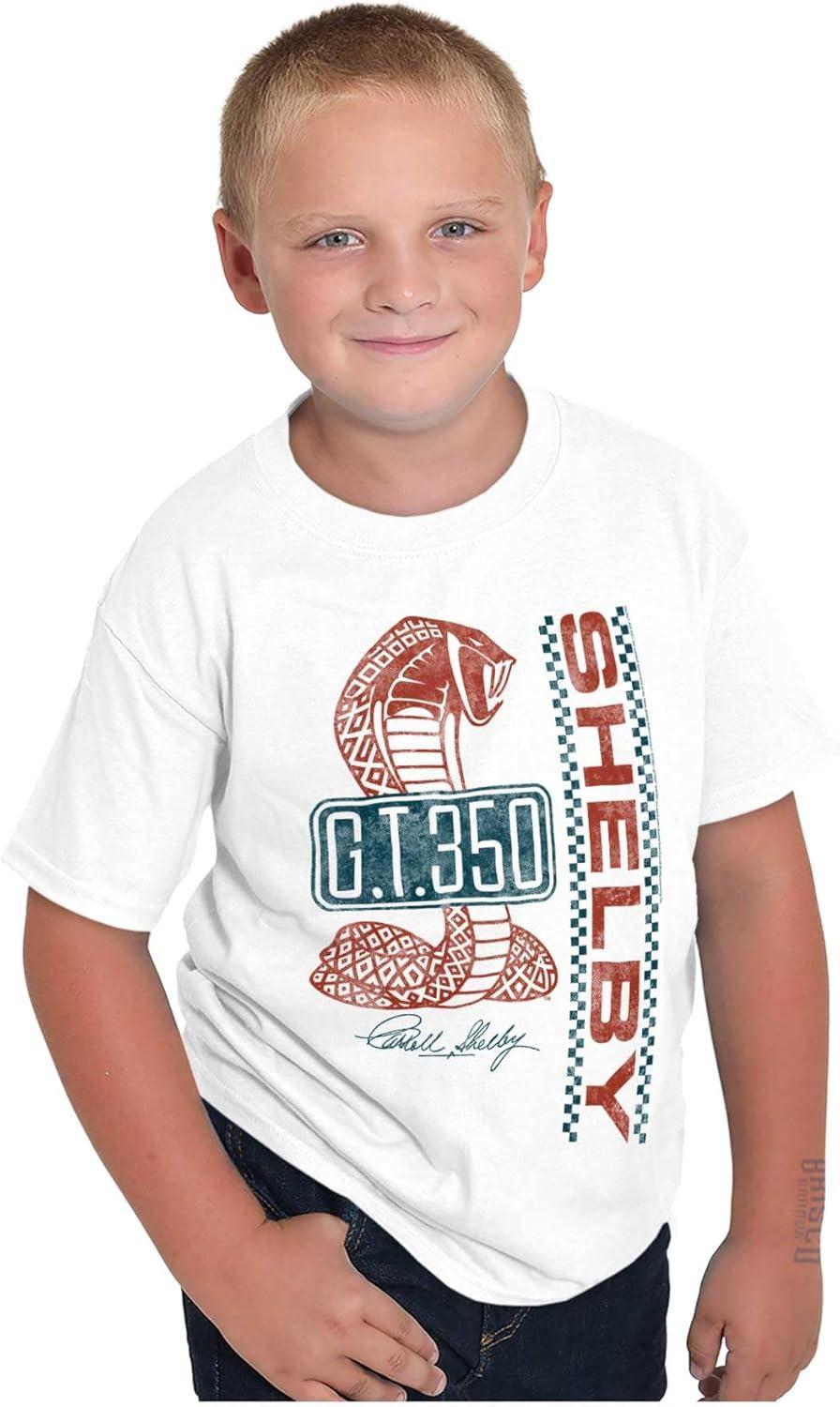 imageBrisco Brands Shelby Racing GT 350 License Plate Crewneck T Shirts Boy GirlWhite
