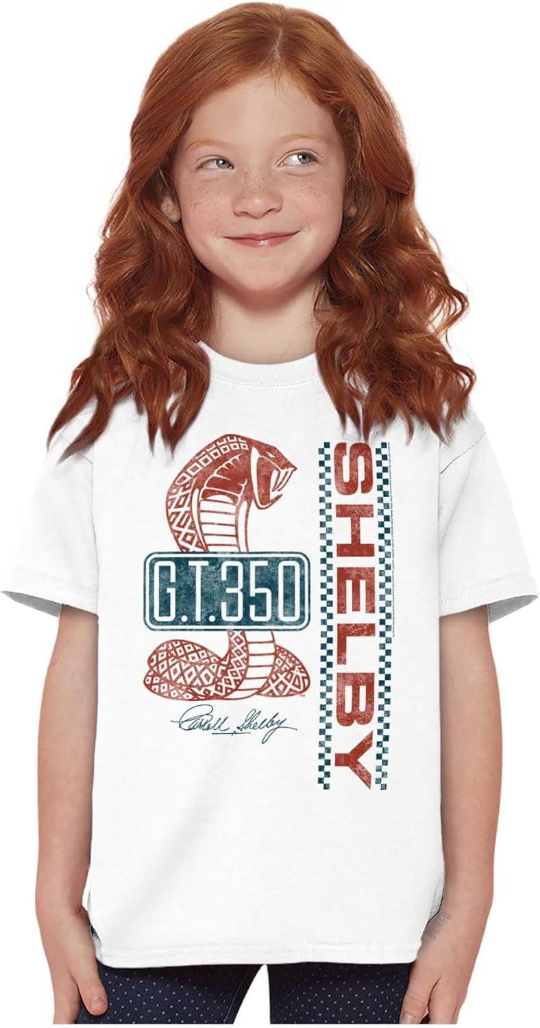 imageBrisco Brands Shelby Racing GT 350 License Plate Crewneck T Shirts Boy GirlWhite
