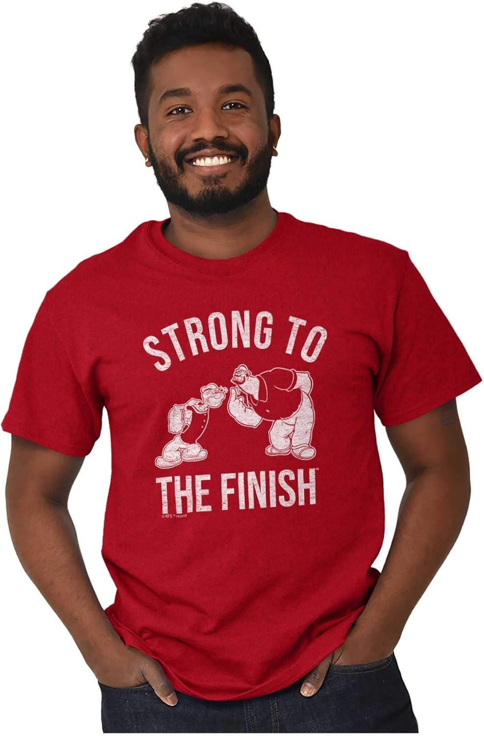 imageBrisco Brands Strong to The Finish Popeye Bluto Mens Graphic T Shirt TeesAntique Cherry Red