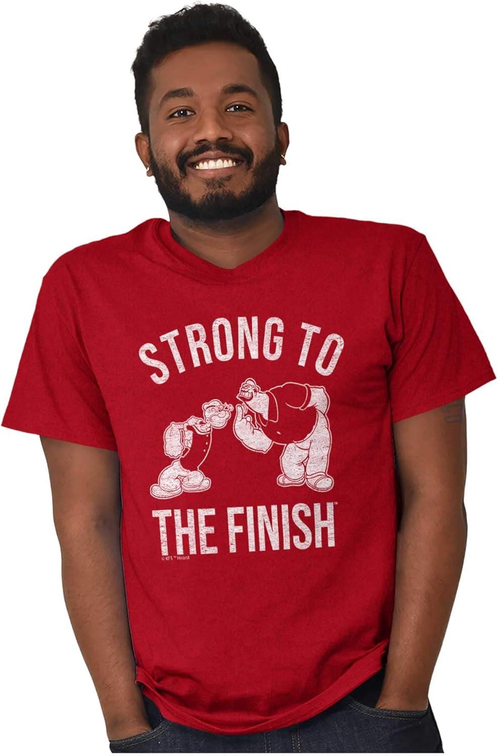 imageBrisco Brands Strong to The Finish Popeye Bluto Mens Graphic T Shirt TeesAntique Cherry Red