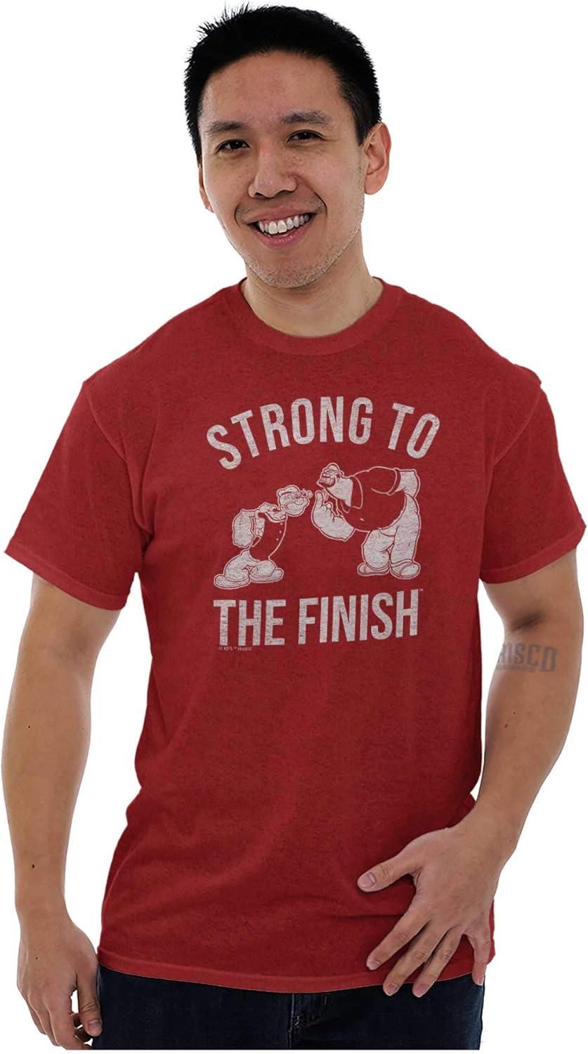 imageBrisco Brands Strong to The Finish Popeye Bluto Mens Graphic T Shirt TeesAntique Cherry Red