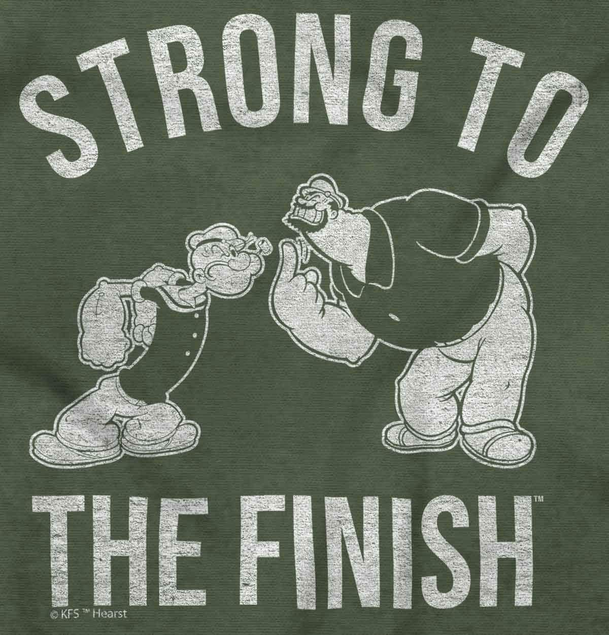 imageBrisco Brands Strong to The Finish Popeye Bluto Mens Graphic T Shirt TeesMilitary Green