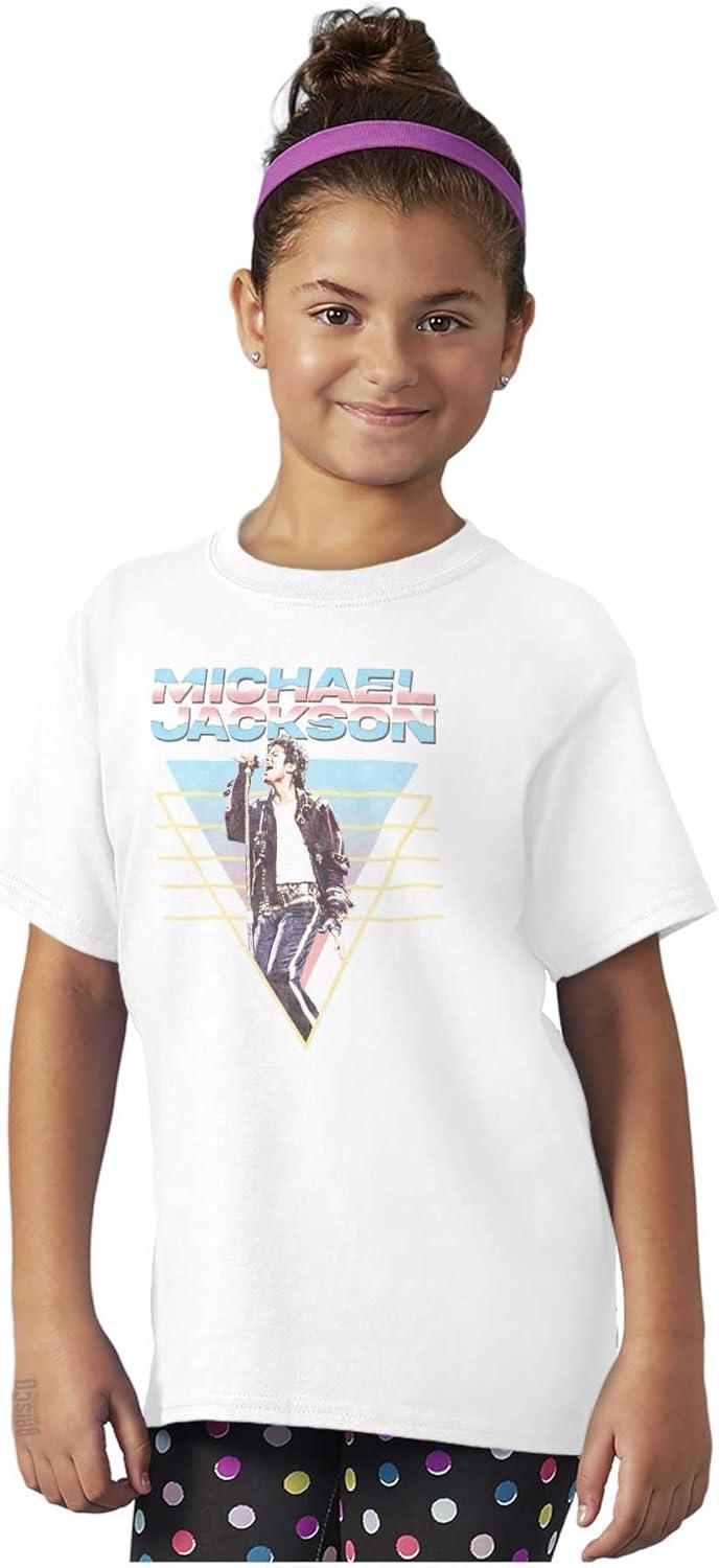 imageMichael Jackson 90s King of Pop Crewneck T Shirts Boy GirlWhite