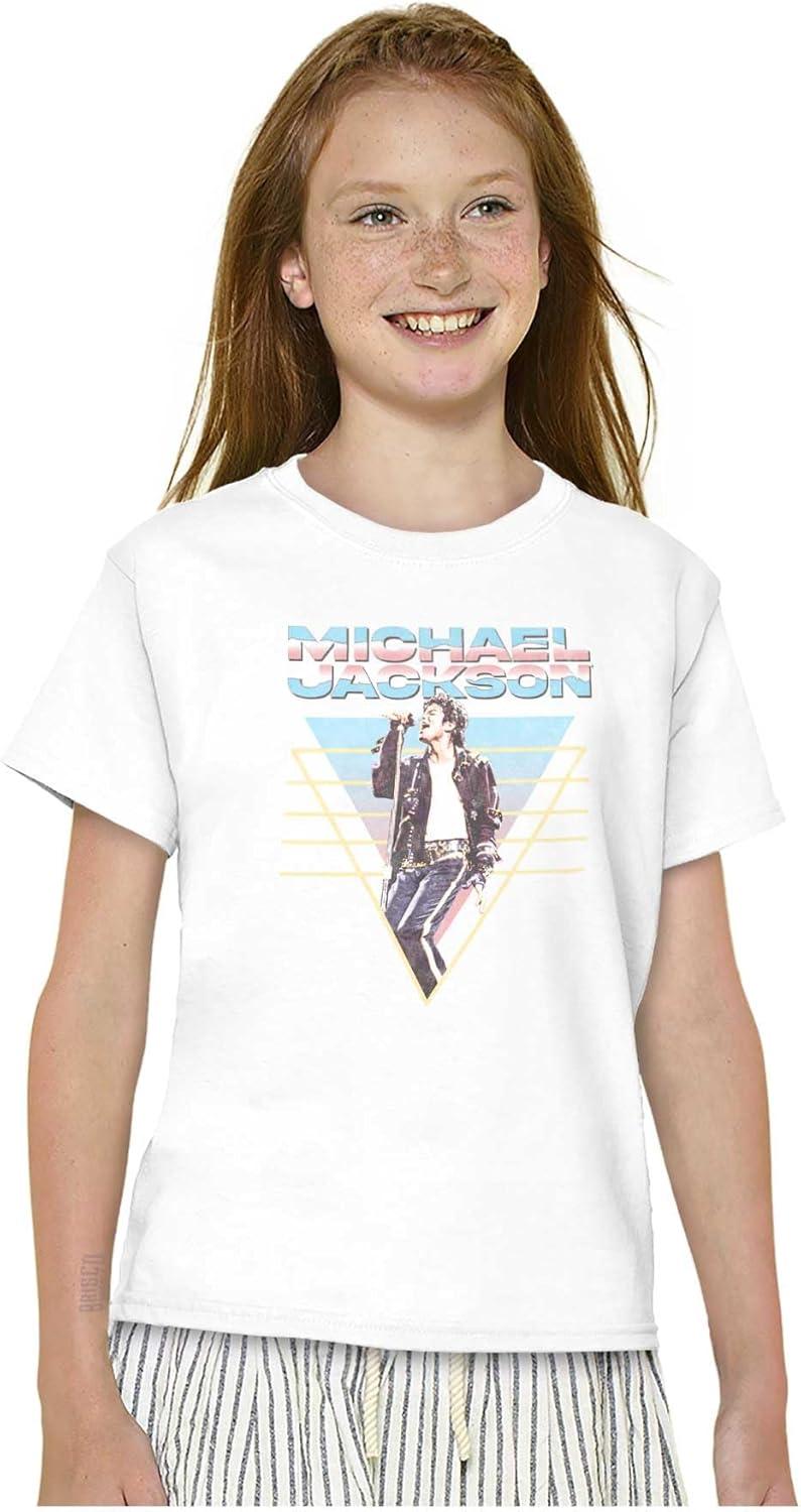 imageMichael Jackson 90s King of Pop Crewneck T Shirts Boy GirlWhite