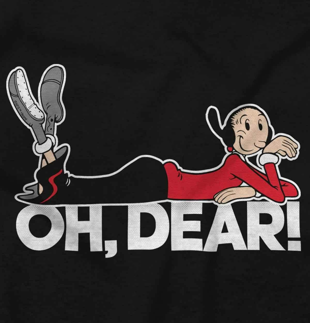 imagePopeye Olive OYL Oh Dear Quote Womens Slim Fit Graphic TeeBlack