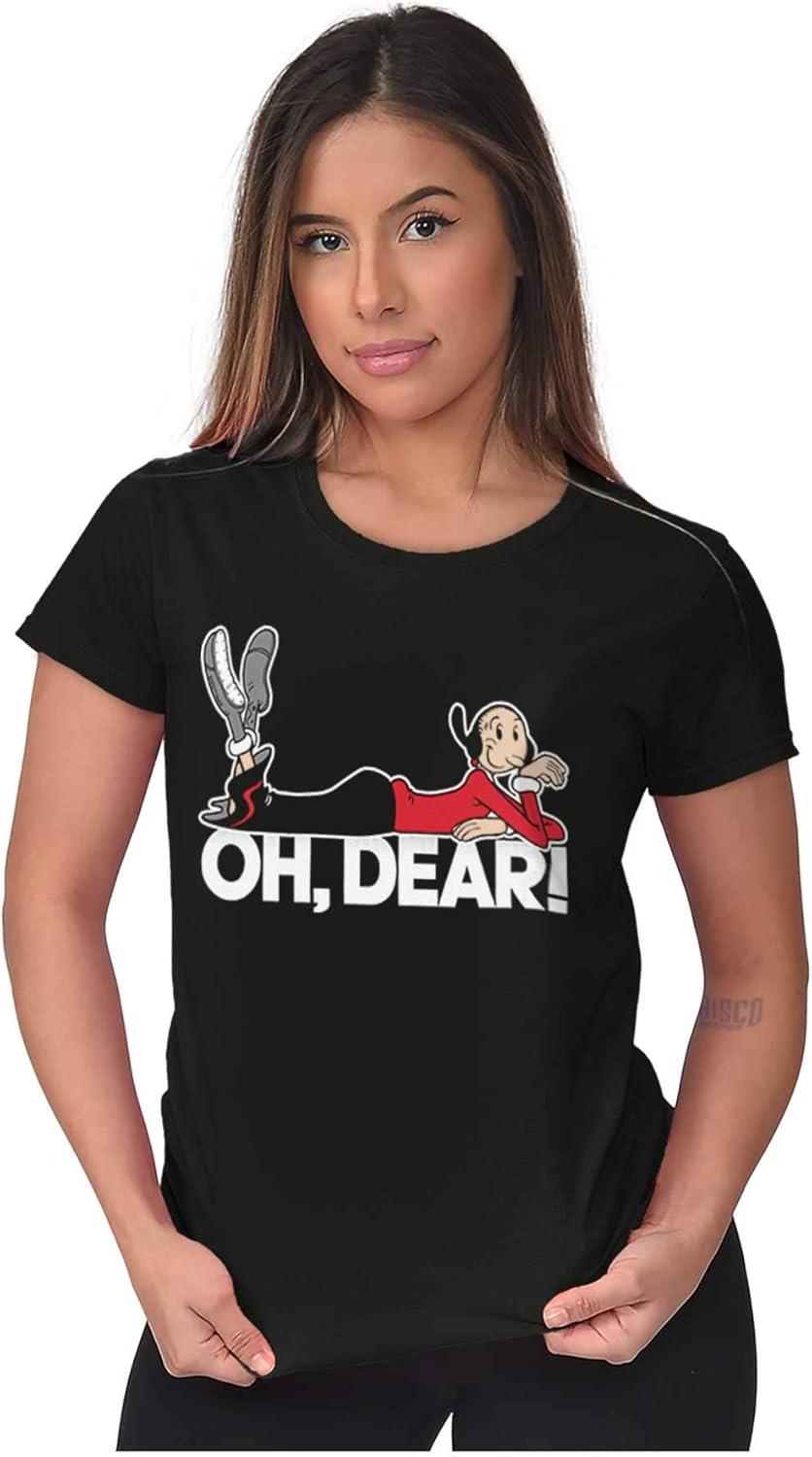 imagePopeye Olive OYL Oh Dear Quote Womens Slim Fit Graphic TeeBlack