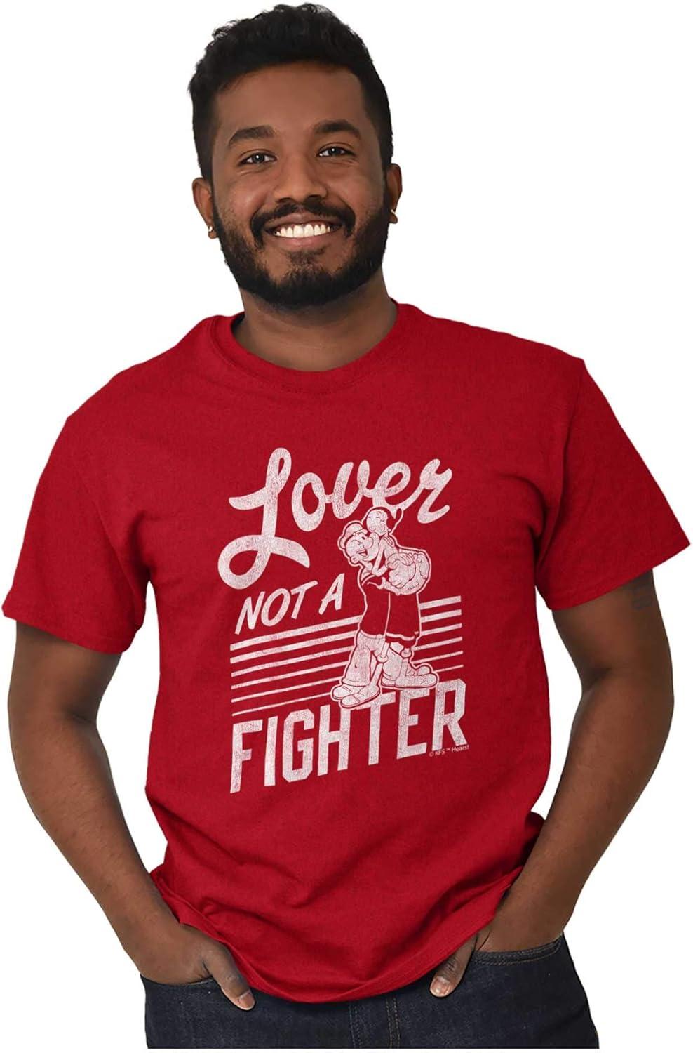imagePopeye The Sailor Loves Not a Fighter Graphic T Shirt Men or WomenAntique Cherry Red
