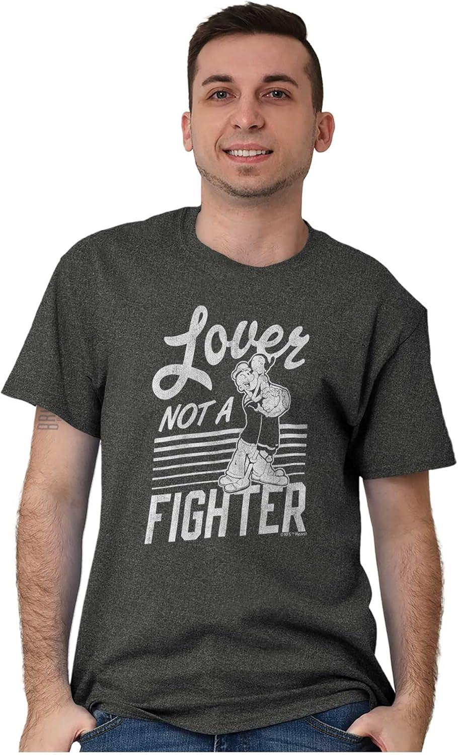 imagePopeye The Sailor Loves Not a Fighter Graphic T Shirt Men or WomenDark Heather