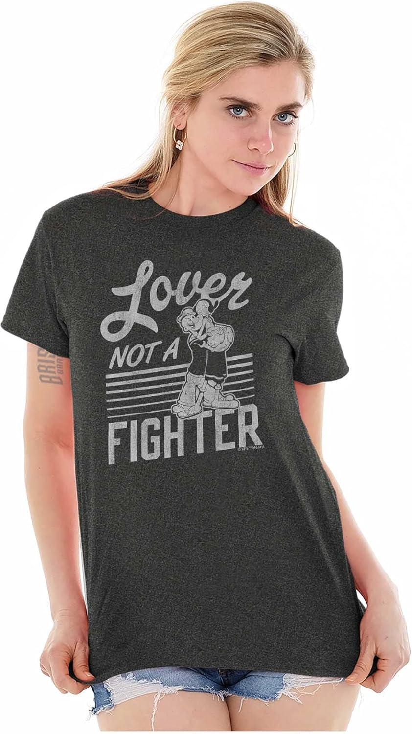 imagePopeye The Sailor Loves Not a Fighter Graphic T Shirt Men or WomenDark Heather