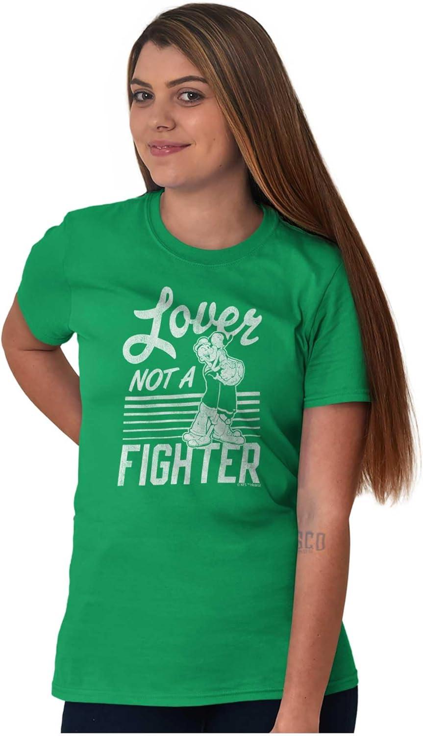 imagePopeye The Sailor Loves Not a Fighter Graphic T Shirt Men or WomenIrish Green