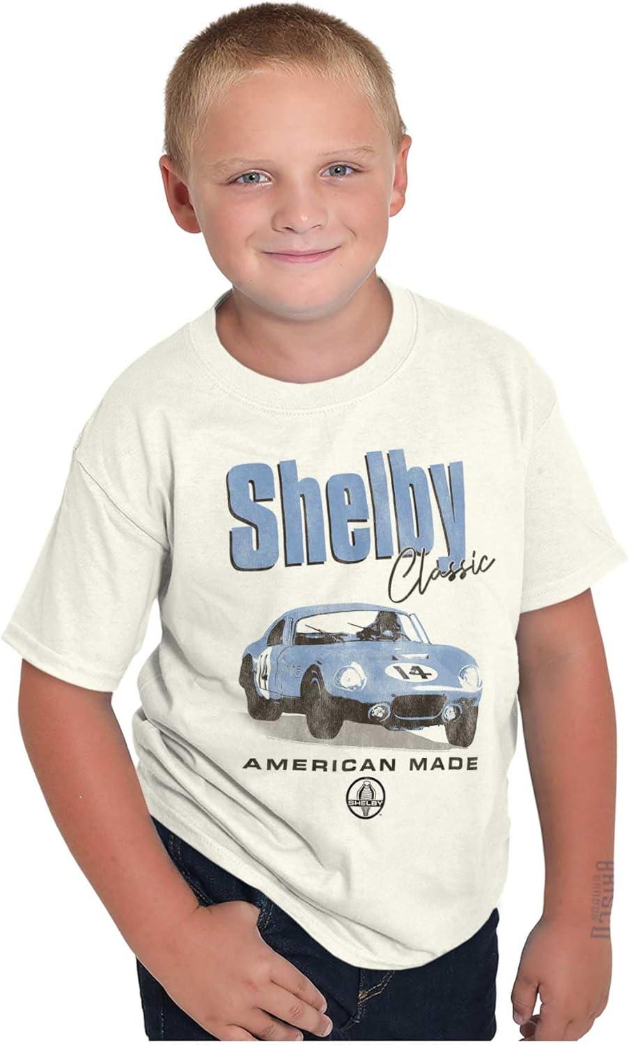 imageShelby Classic American Made Car Crewneck T Shirts Boy GirlWhite