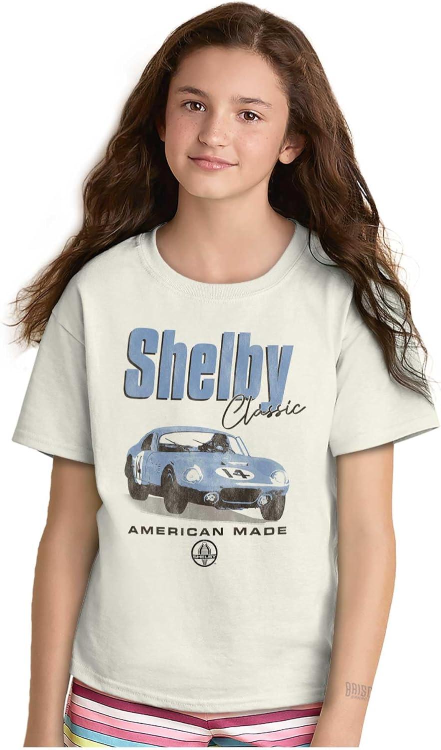 imageShelby Classic American Made Car Crewneck T Shirts Boy GirlWhite