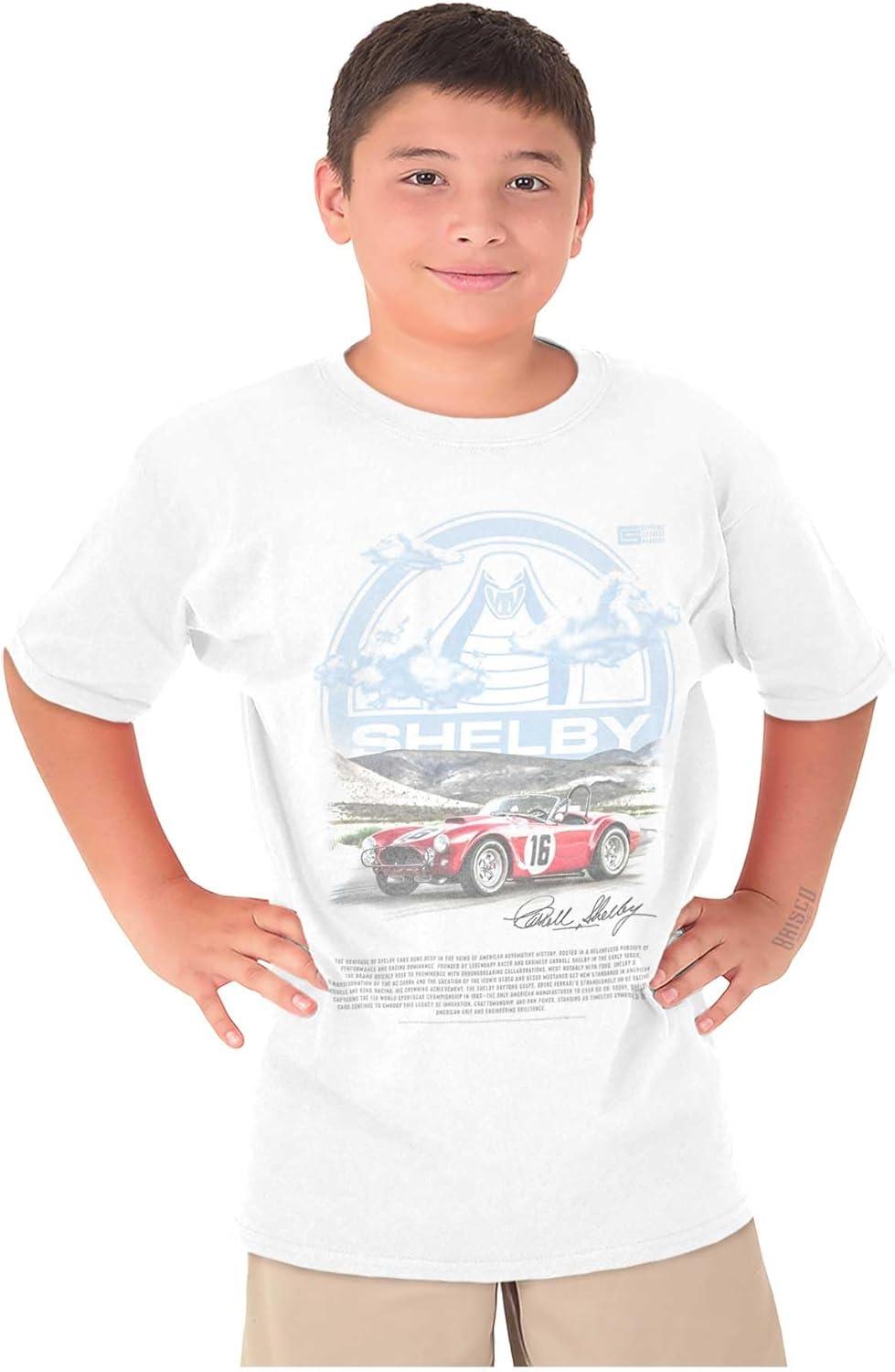 imageShelby Cobra Muscle Car History Crewneck T Shirts Boy GirlWhite