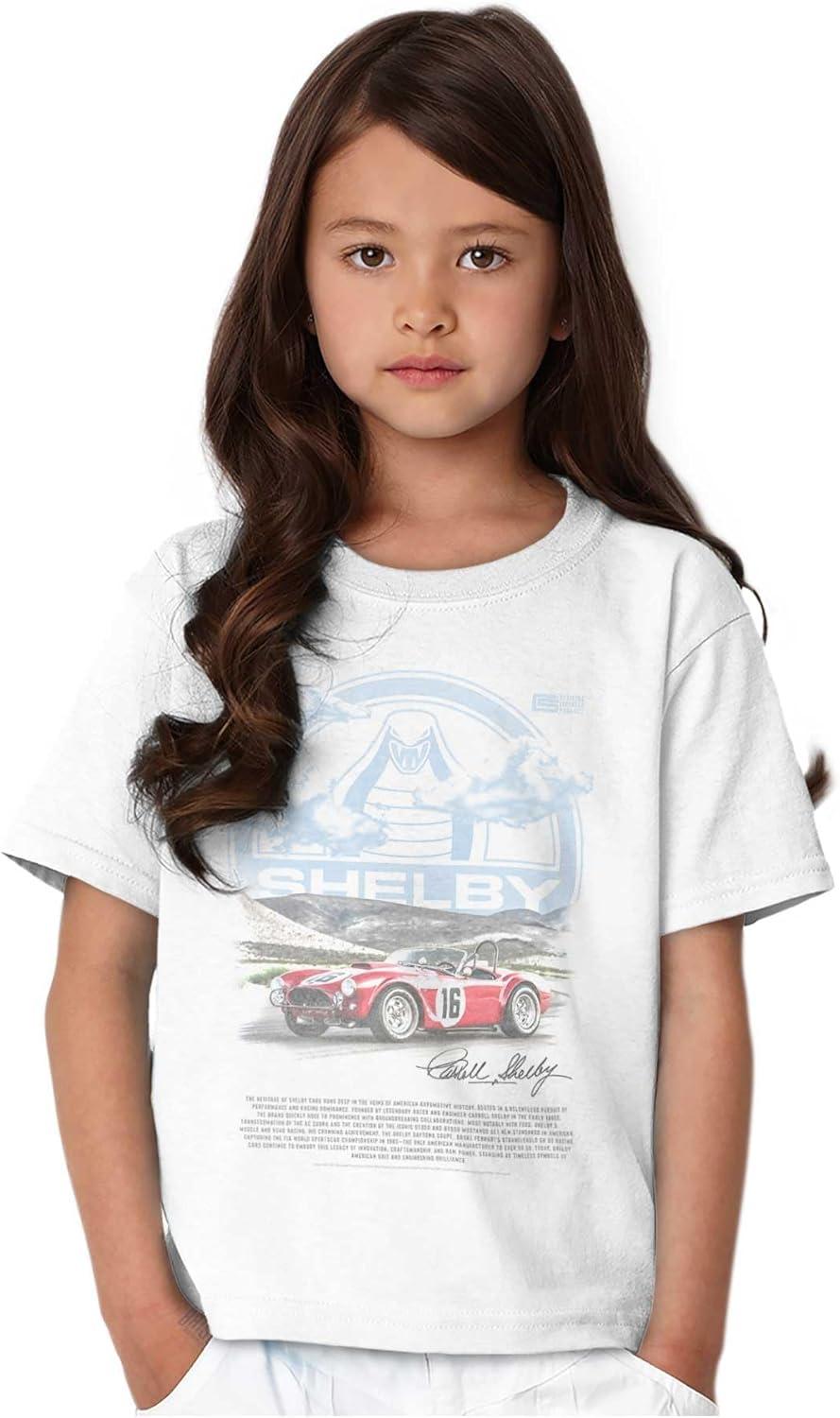 imageShelby Cobra Muscle Car History Crewneck T Shirts Boy GirlWhite