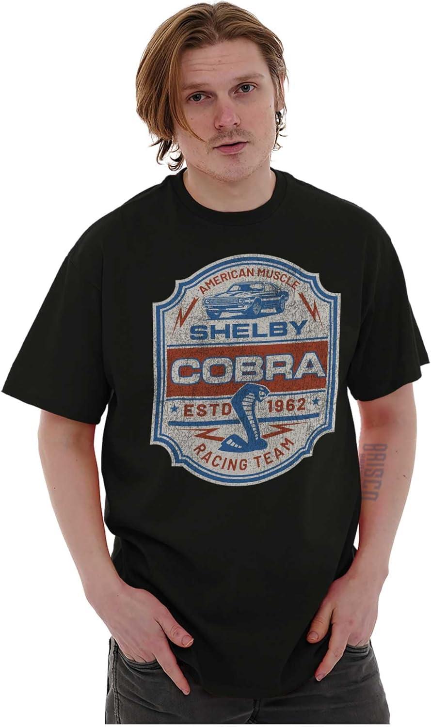 imageShelby Cobra Racing Team TShirt Classic American Muscle Car Graphic Tee for MenBlack