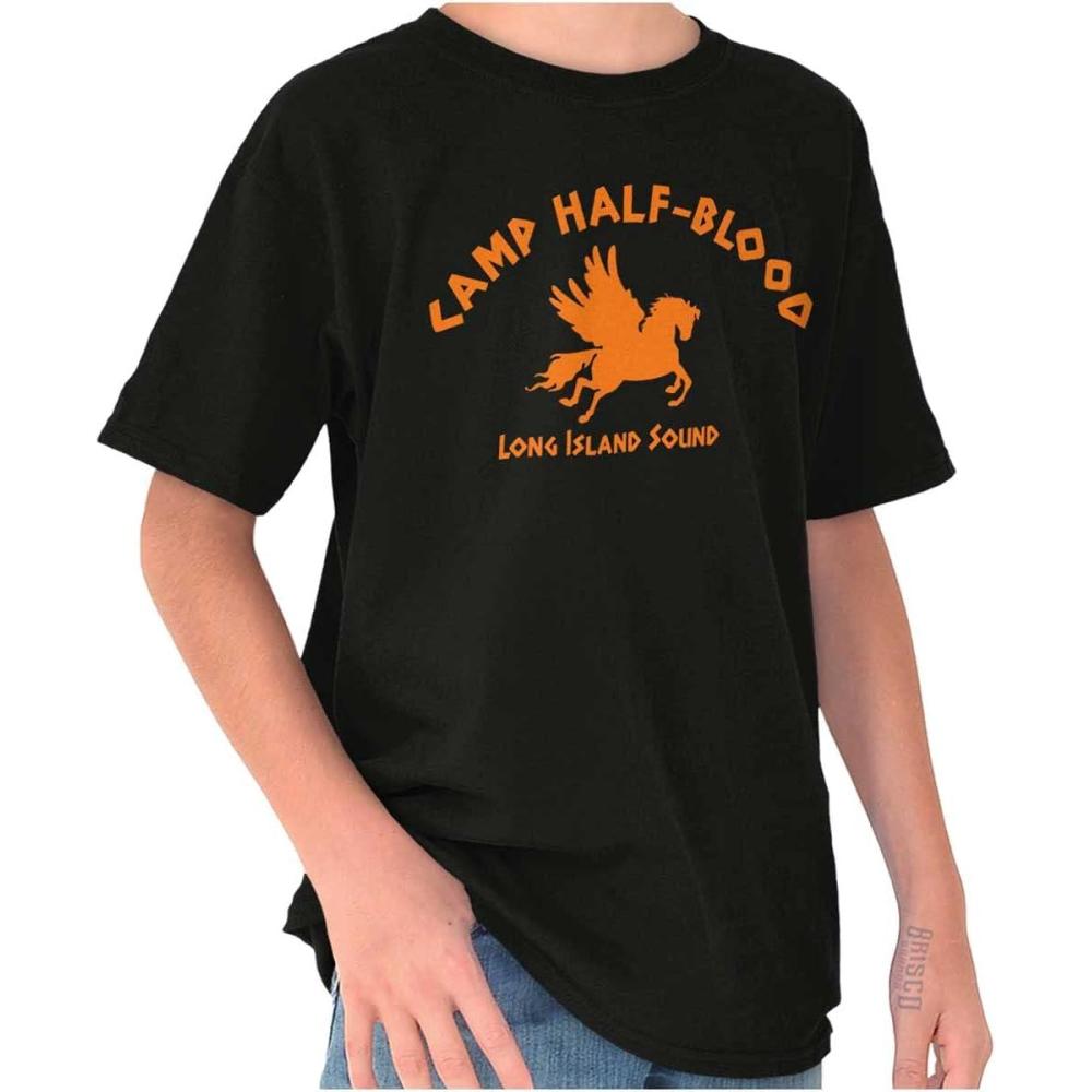 imageBrisco Brands Camp Half Blood Greek Mythology Crewneck T Shirts Boy GirlBlack
