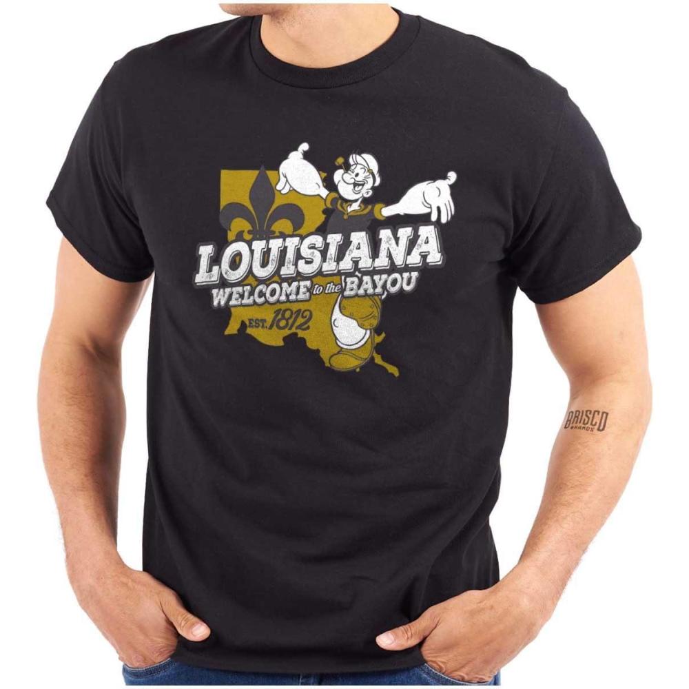 imageBrisco Brands Popeye Cartoon American States Graphic T Shirt Men or WomenBlack
