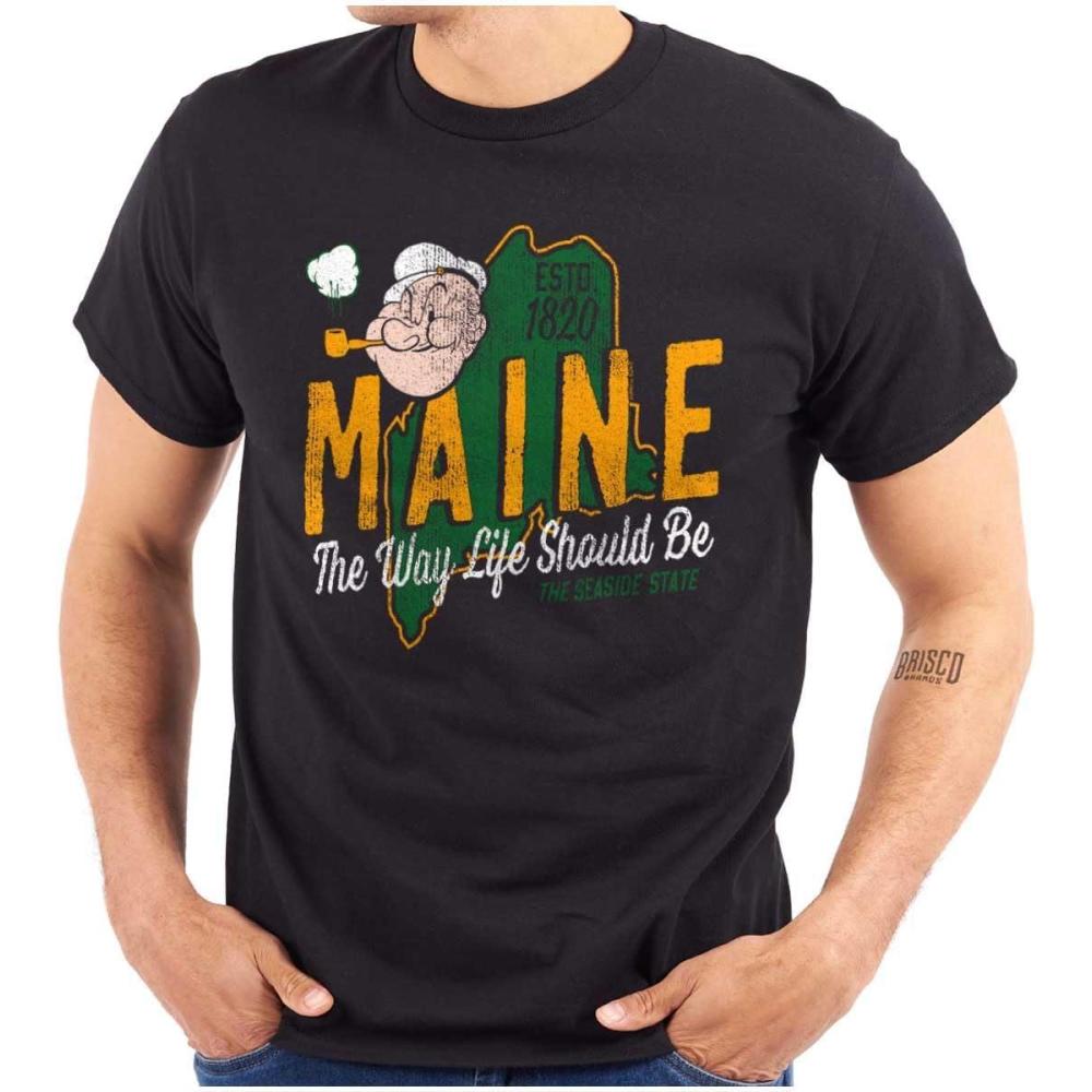imageBrisco Brands Popeye Cartoon American States Graphic T Shirt Men or WomenMaine