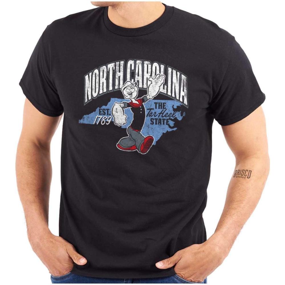 imageBrisco Brands Popeye Cartoon American States Graphic T Shirt Men or WomenNorth Carolina Black