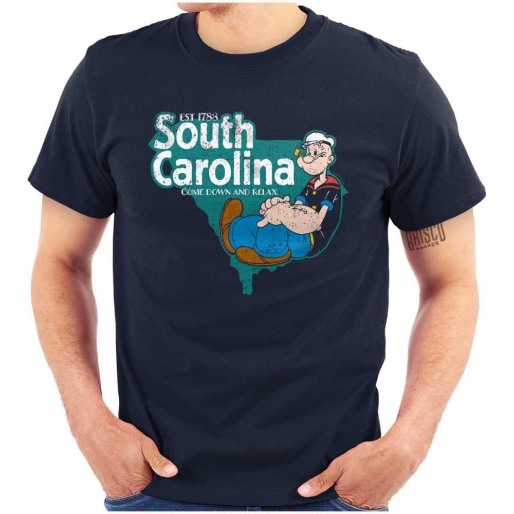 imageBrisco Brands Popeye Cartoon American States Graphic T Shirt Men or WomenSouth Carolina Navy