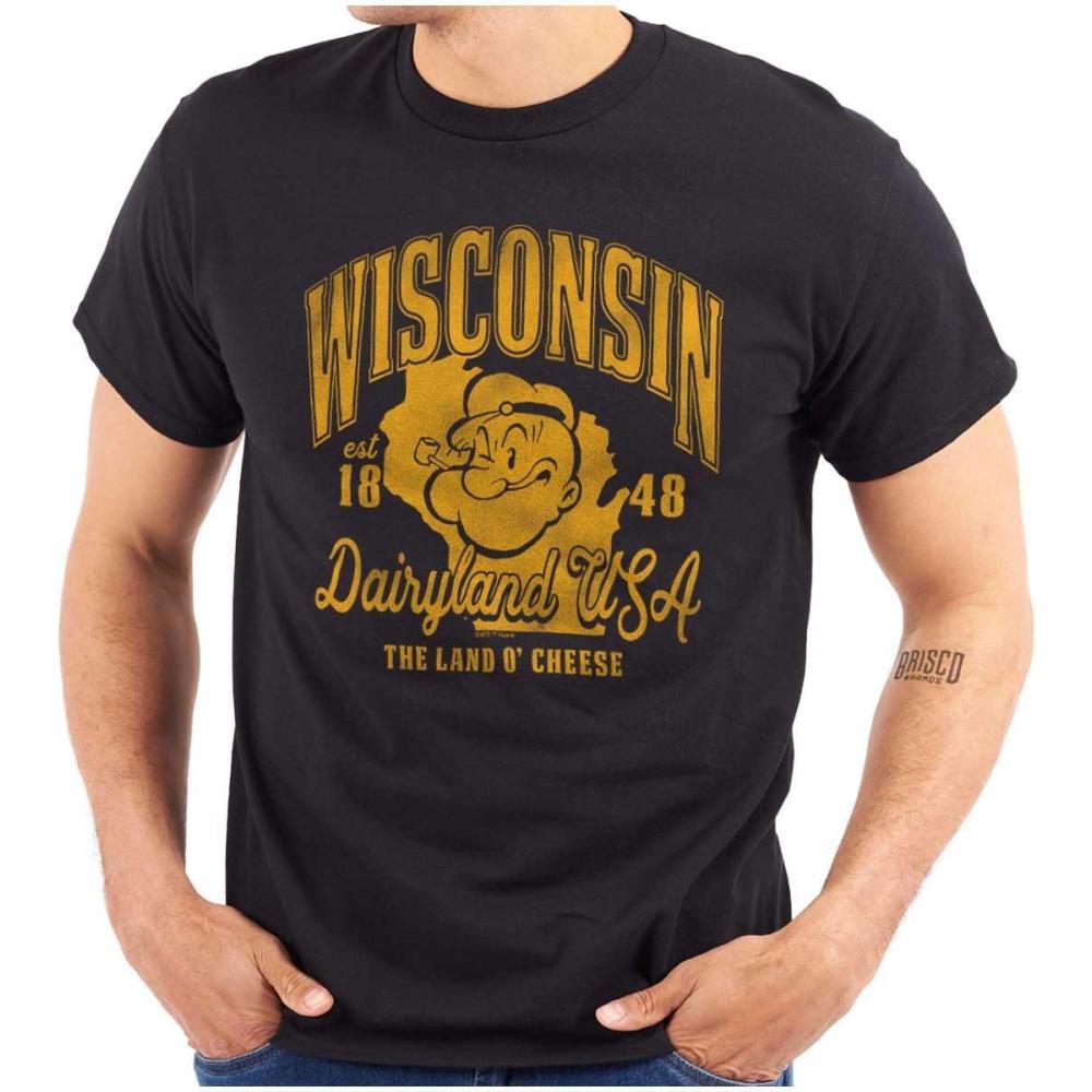 imageBrisco Brands Popeye Cartoon American States Graphic T Shirt Men or WomenWisconsin