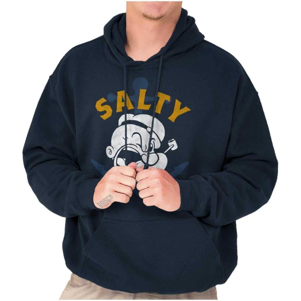 imageBrisco Brands Popeye Sailor Salty Attitude Funny Hoodie Sweatshirt Women MenNavy