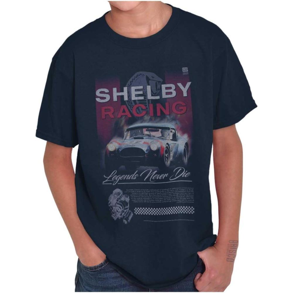 imageBrisco Brands Shelby Racing Legends Never Die Crewneck T Shirts Boy GirlNavy
