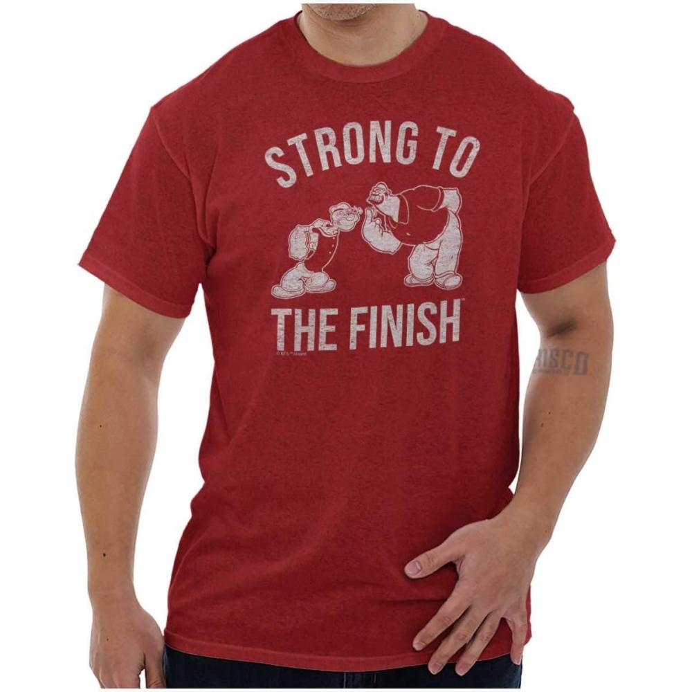 imageBrisco Brands Strong to The Finish Popeye Bluto Mens Graphic T Shirt TeesAntique Cherry Red