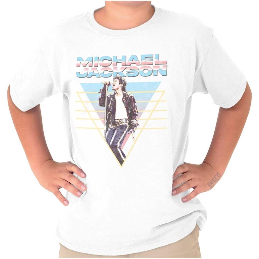 imageMichael Jackson 90s King of Pop Crewneck T Shirts Boy GirlWhite