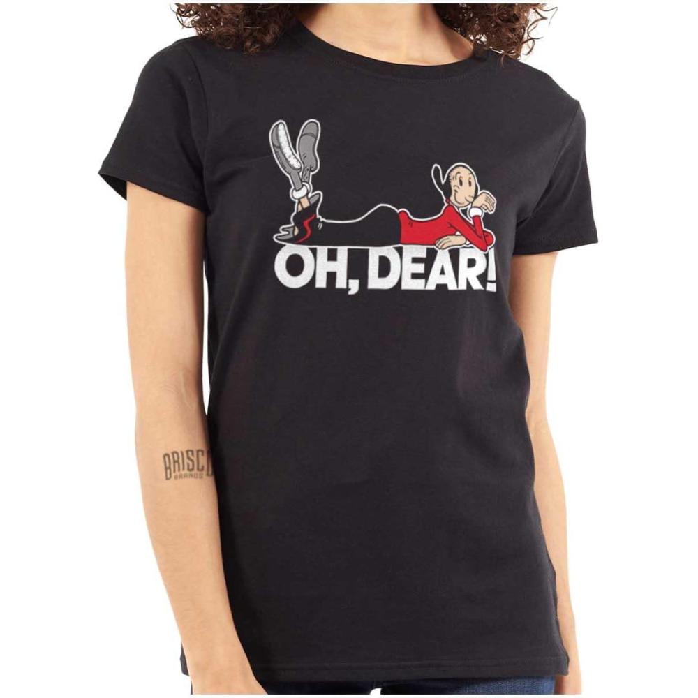 imagePopeye Olive OYL Oh Dear Quote Womens Slim Fit Graphic TeeBlack