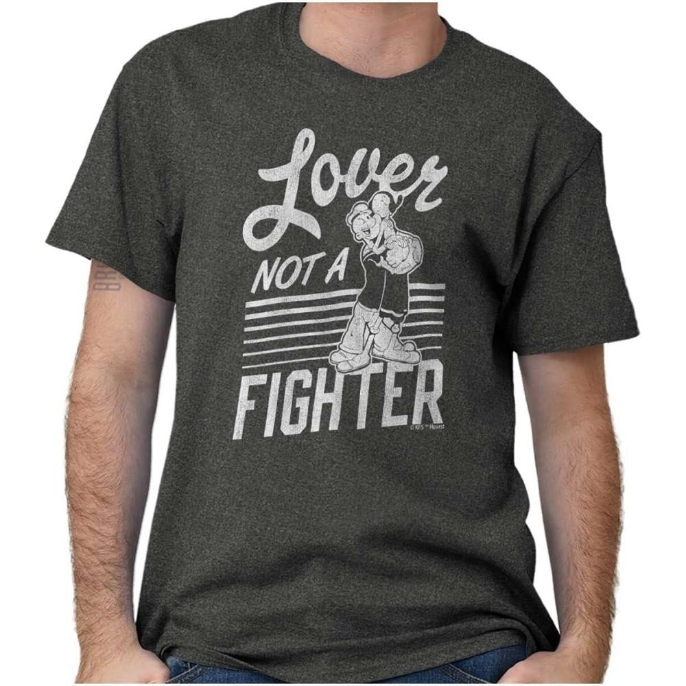 imagePopeye The Sailor Loves Not a Fighter Graphic T Shirt Men or WomenDark Heather