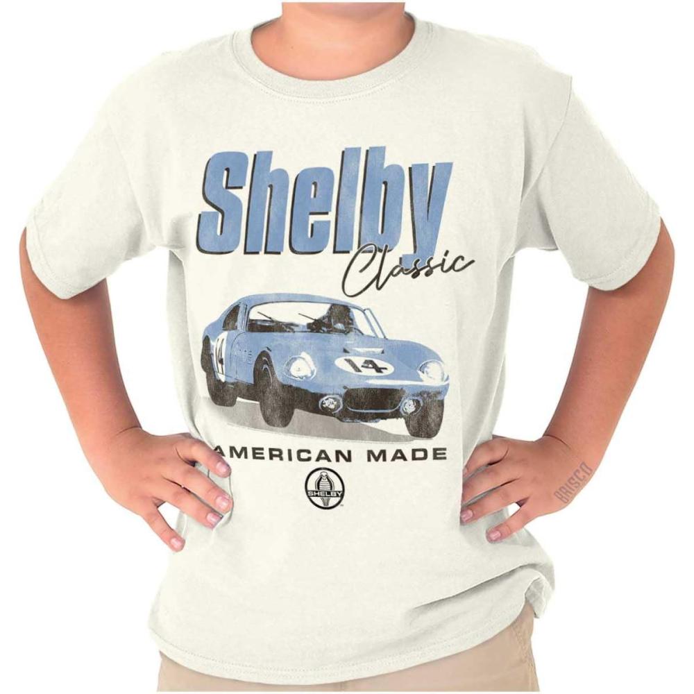 imageShelby Classic American Made Car Crewneck T Shirts Boy GirlWhite